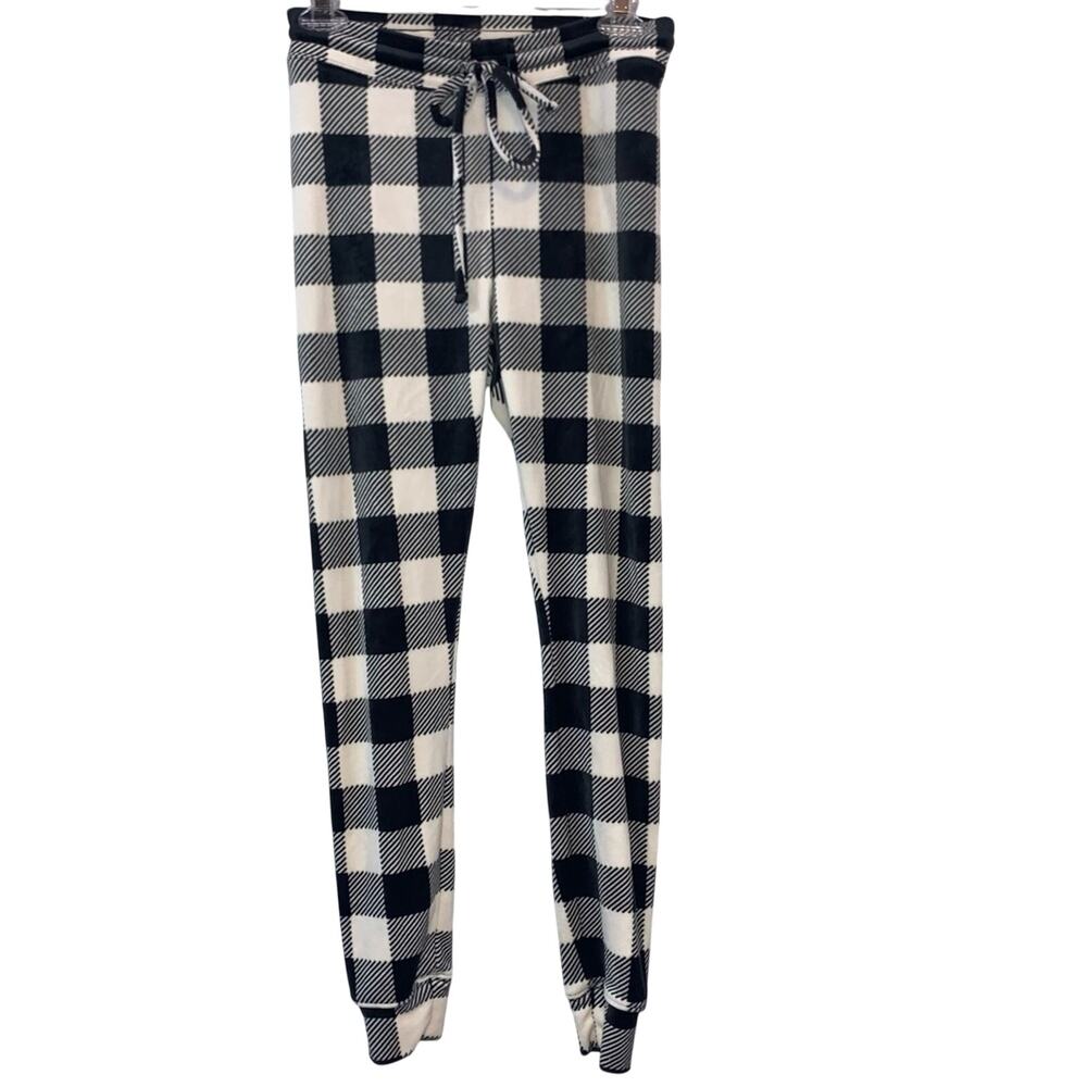 AEO Plaid Jogger Pants Small Black White Buffalo Check Lounge Pajama Pants